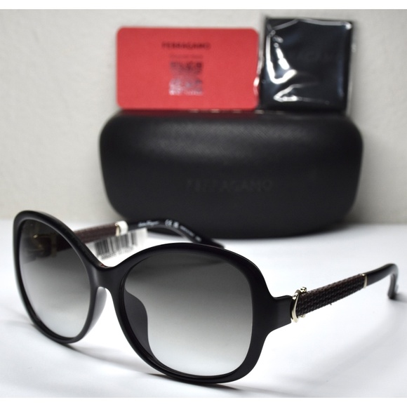 SALVATORE FERRAGAMO SF744SLA 001 BLACK GRADIENT GREY BUTTERFLY SUNGLASSES. 59 mm main image 9